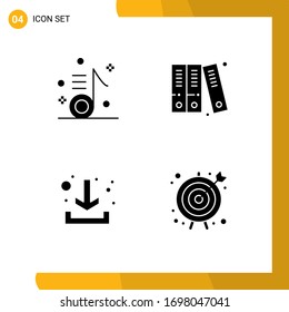 Mobile Interface Solid Glyph Set of Pictograms of audio; arrow; note; files; arrow Editable Vector Design Elements