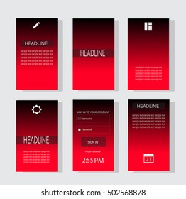 Mobile interface UI neon color vector
