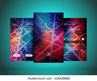 Mobile Interface Wallpaper Design Set Abstract Stock Vector (royalty 