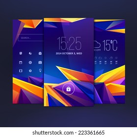 Mobile interface wallpaper design. Vector