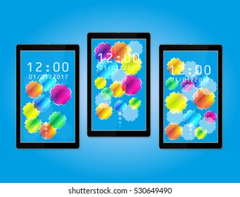 Mobile interface wallpaper design. Vector illustration