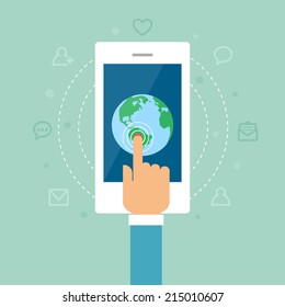 Mobile internet concept, vector illustration 