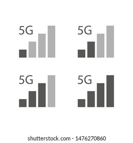 mobile internet connection 5g set of icons, vector