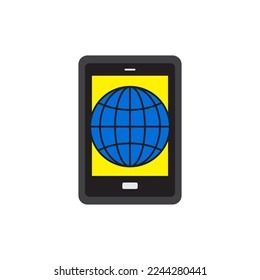 Mobiles Internet-Symbol in Farbe einzeln auf weißem Hintergrund 