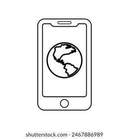 Mobile Internet Icon Line Vector graphics