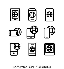 icono de Internet móvil o logotipo símbolo de signo aislado ilustración vectorial - Colección de iconos vectoriales de estilo negro de alta calidad
