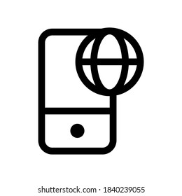 icono de Internet móvil o logotipo símbolo de signo aislado ilustración vectorial - iconos vectoriales de estilo negro de alta calidad
