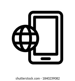 mobiles Internet-Symbol oder Logo einzeln auf Zeichen, Vektorgrafik - hochwertige Vektorgrafiken in schwarzem Stil
