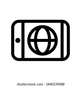 icono de Internet móvil o logotipo símbolo de signo aislado ilustración vectorial - iconos vectoriales de estilo negro de alta calidad
