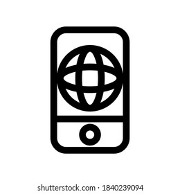 icono de Internet móvil o logotipo símbolo de signo aislado ilustración vectorial - iconos vectoriales de estilo negro de alta calidad
