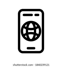 mobiles Internet-Symbol oder Logo einzeln auf Zeichen, Vektorgrafik - hochwertige Vektorgrafiken in schwarzem Stil
