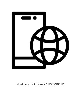 icono de Internet móvil o logotipo símbolo de signo aislado ilustración vectorial - iconos vectoriales de estilo negro de alta calidad

