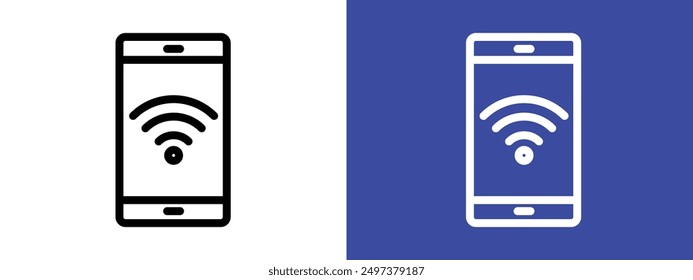 Icono de Internet móvil logo conjunto de signos Vector esquema