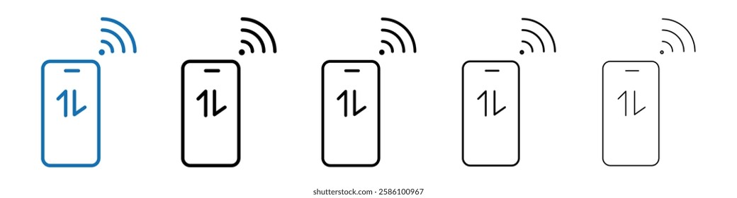 Mobile Internet icon Outline vector logo for web ui