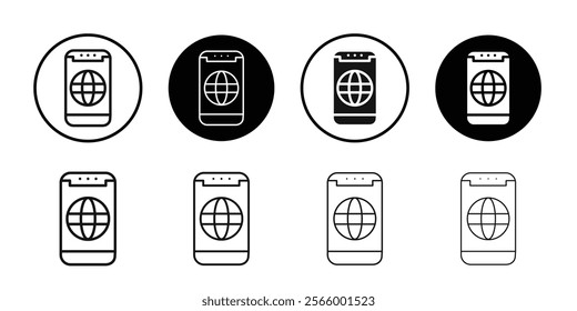 Mobile Internet icon Simple thin outline