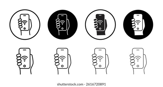 Mobile Internet icon Thin line illustration set