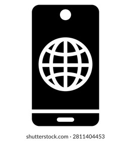 Mobile internet icon vector. Cellular network illustration sign. Mobile data symbol. Wireless connection logo or mark.