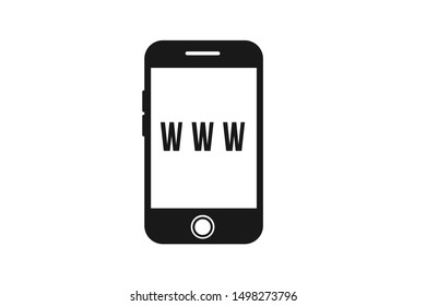 Mobile internet icon vector isolated on white background 