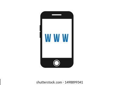 Mobile internet icon vector isolated on white background ( blue version )