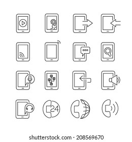 mobile and internet icons set