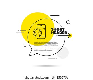 Mobile internet line icon. Online business sign. Vector