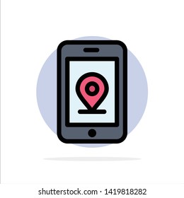 Mobile, Internet, Location Abstract Circle Background Flat color Icon