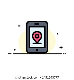 Mobile, Internet, Location  Business Flat Line Filled Icon Vector Banner Template