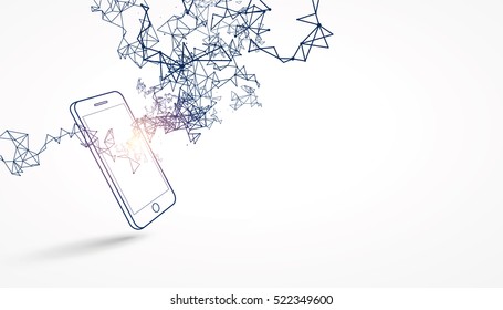 Mobile Internet technology, vector illustration.