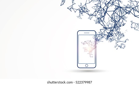 Mobile Internet technology, vector illustration.