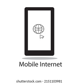 Mobile internet vector illustration or logo