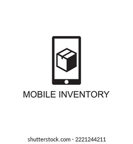 mobile inventory icon , packaging icon