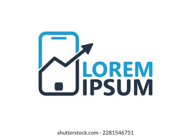 Mobile invest statistic logo template design vector