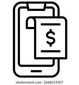Elemento de icono de Factura móvil para el diseño