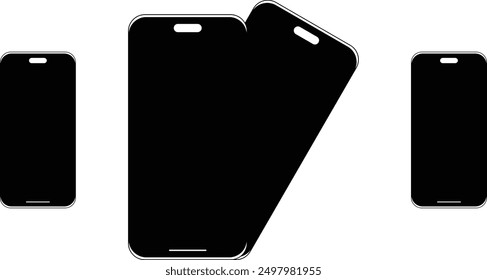 Mobile I-phone frame with transparent display and Clipping Path vector. Smartphone with white screen in realistic style mockup. Vector realistic front view smartphone mockup. Mockup smart phone vector