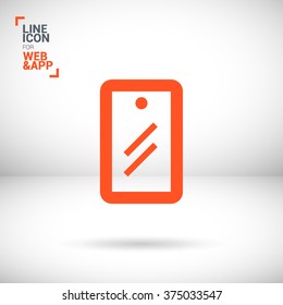 Mobile isolated minimal single flat linear icon for application and info-graphic. Protection film line vector icon for websites and mobile minimalistic flat design.