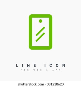 Mobile isolated minimal single flat linear icon for application and info-graphic. Protection film line vector icon for websites and mobile minimalistic flat design.