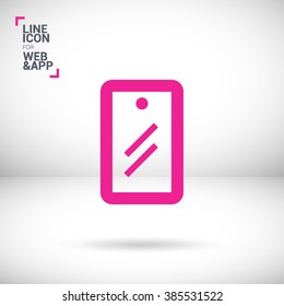 Mobile isolated minimal single flat linear icon for application and info-graphic. Protection film line vector icon for websites and mobile minimalistic flat design.