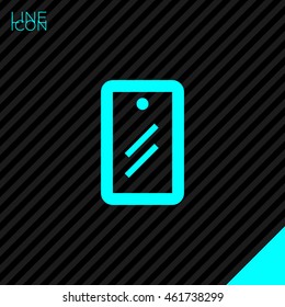 Mobile isolated minimal single flat linear icon for application and info-graphic. Protection film line vector icon for websites and mobile minimalistic flat design.
