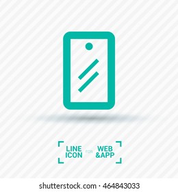 Mobile isolated minimal single flat linear icon for application and info-graphic. Protection film line vector for websites and mobile minimalistic design.