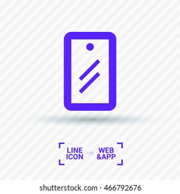 Mobile isolated minimal single flat linear icon for application and info-graphic. Protection film line vector icon for websites and mobile minimalistic flat design.