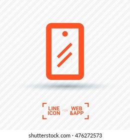 Mobile isolated minimal single flat linear icon for application and info-graphic. Protection film line vector icon for websites and mobile minimalistic flat design.