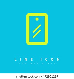 Mobile isolated minimal single flat linear icon for application and info-graphic. Protection film line vector icon for websites and mobile minimalistic flat design.