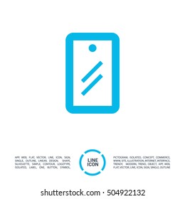 Mobile isolated minimal single flat linear icon for application and info-graphic. Protection film line vector icon for websites and mobile minimalistic flat design.