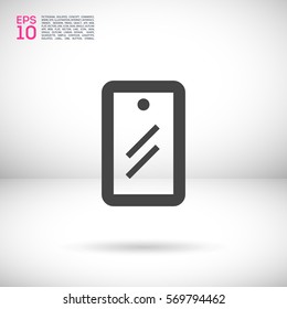 Mobile isolated minimal single flat linear icon for application and info-graphic. Protection film line vector icon for websites and mobile minimalistic flat design.