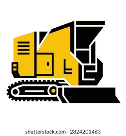 Mobile jaw crusher plant on tracks vector illustration