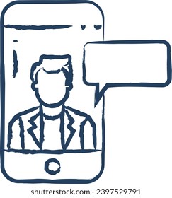 Ilustración vectorial dibujada a mano por un periodista móvil
