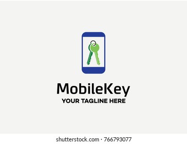 Mobile Key Logo Template Design Vector, Emblem, Design Concept, Creative Symbol, Icon