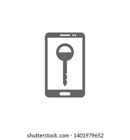 Mobile key, mobile password, security lock, smartphone passcode, smartphone protection icon