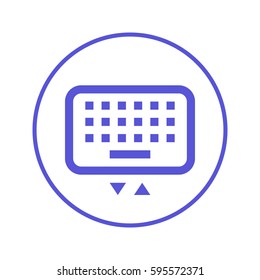 Mobile keyboard circular line icon. Round sign. Flat style vector symbol
