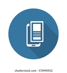 Mobile Landing Page Icon. Business and Finance. Isolated Illustration. Mobile phone with web page. Smartphone with landing page.